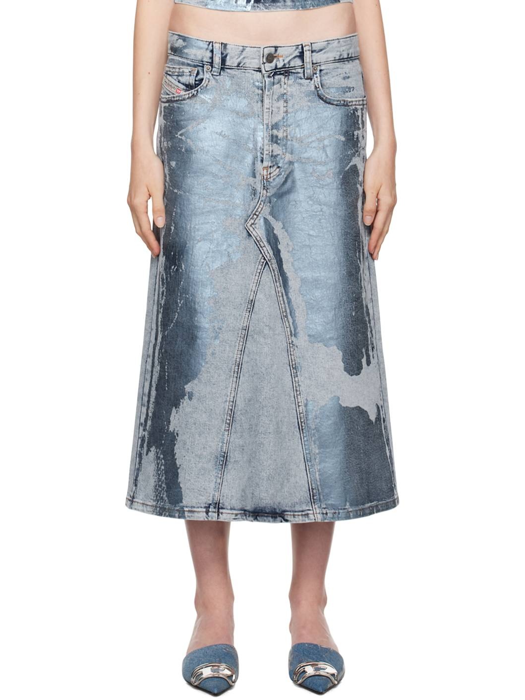 Blue De-Pago-Mid-S Midi Skirt - 1