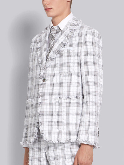 Thom Browne Medium Grey Seersucker Tweed Sack Sport Coat outlook