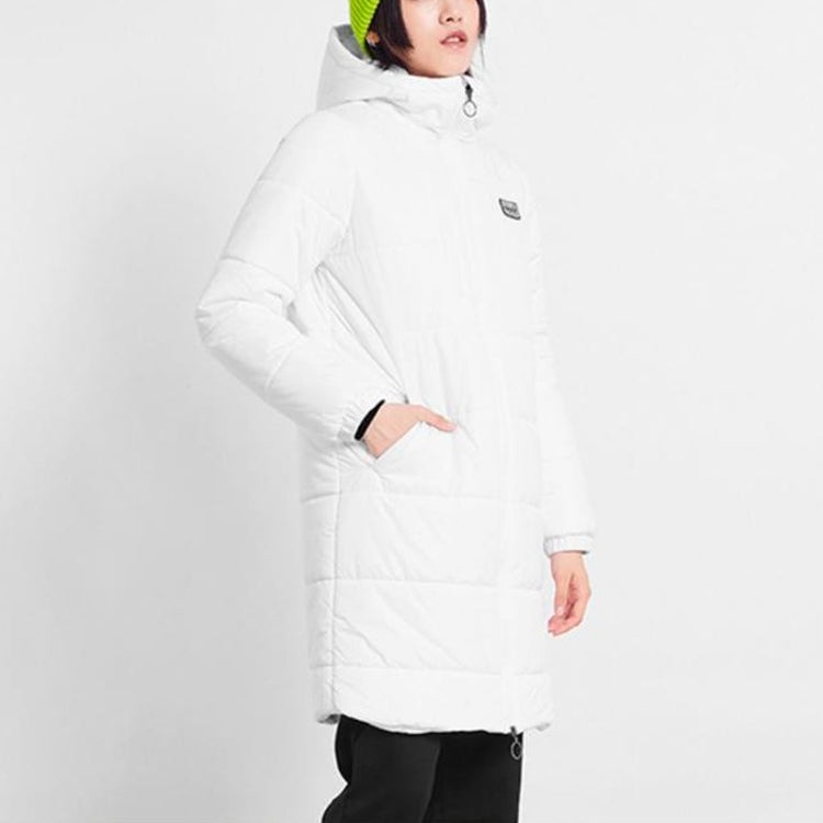 (WMNS) Vans Long hooded Puffer Jacket 'White' VN0A4BFTWHT - 4