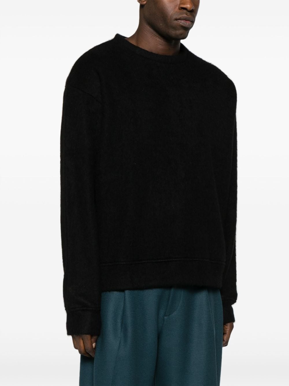crew-neck brushed jumper - 3