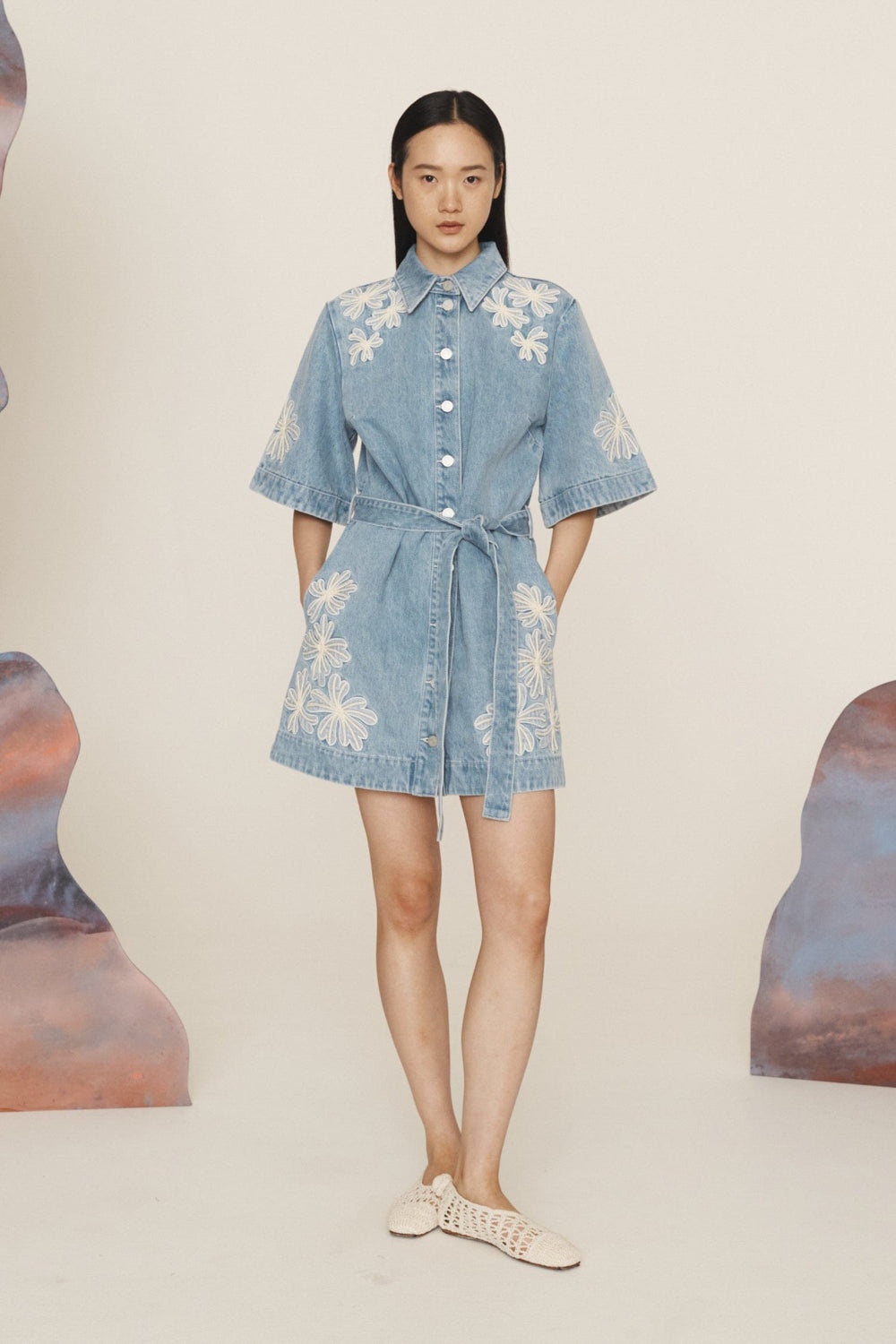 Charlene Denim Mini Dress - 2