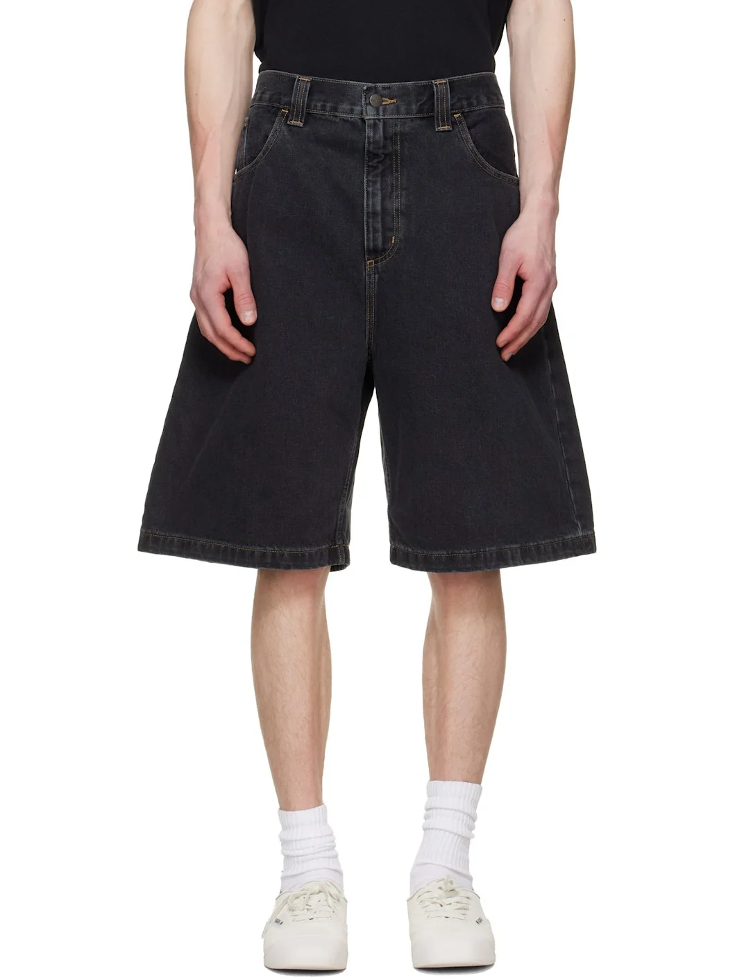 Black Brandon Denim Shorts - 1