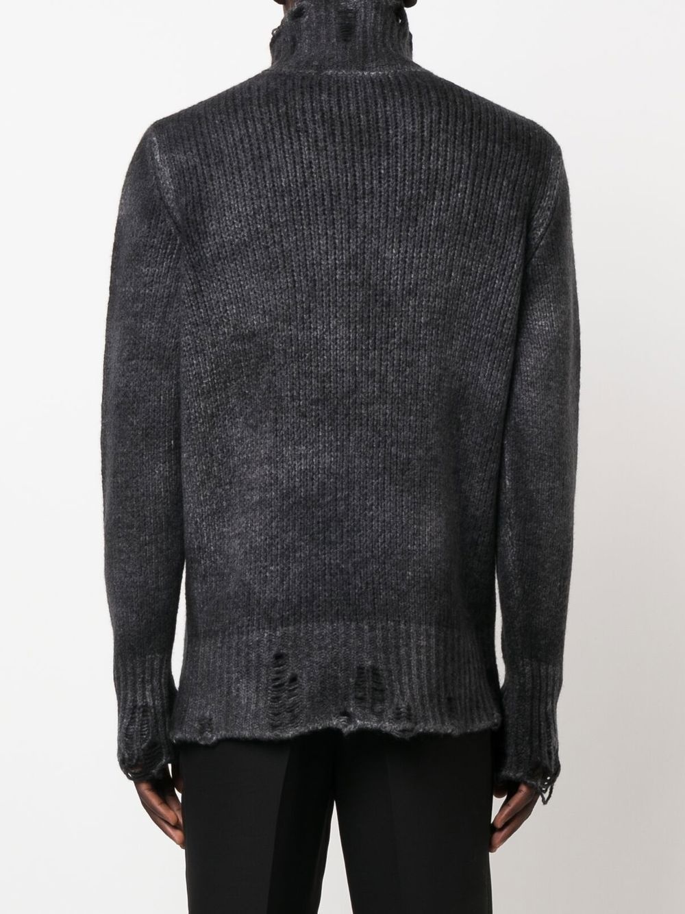 distressed-effect rollneck jumper - 4