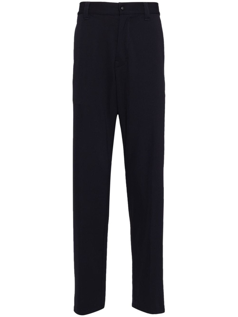 stretch straight leg trousers 1