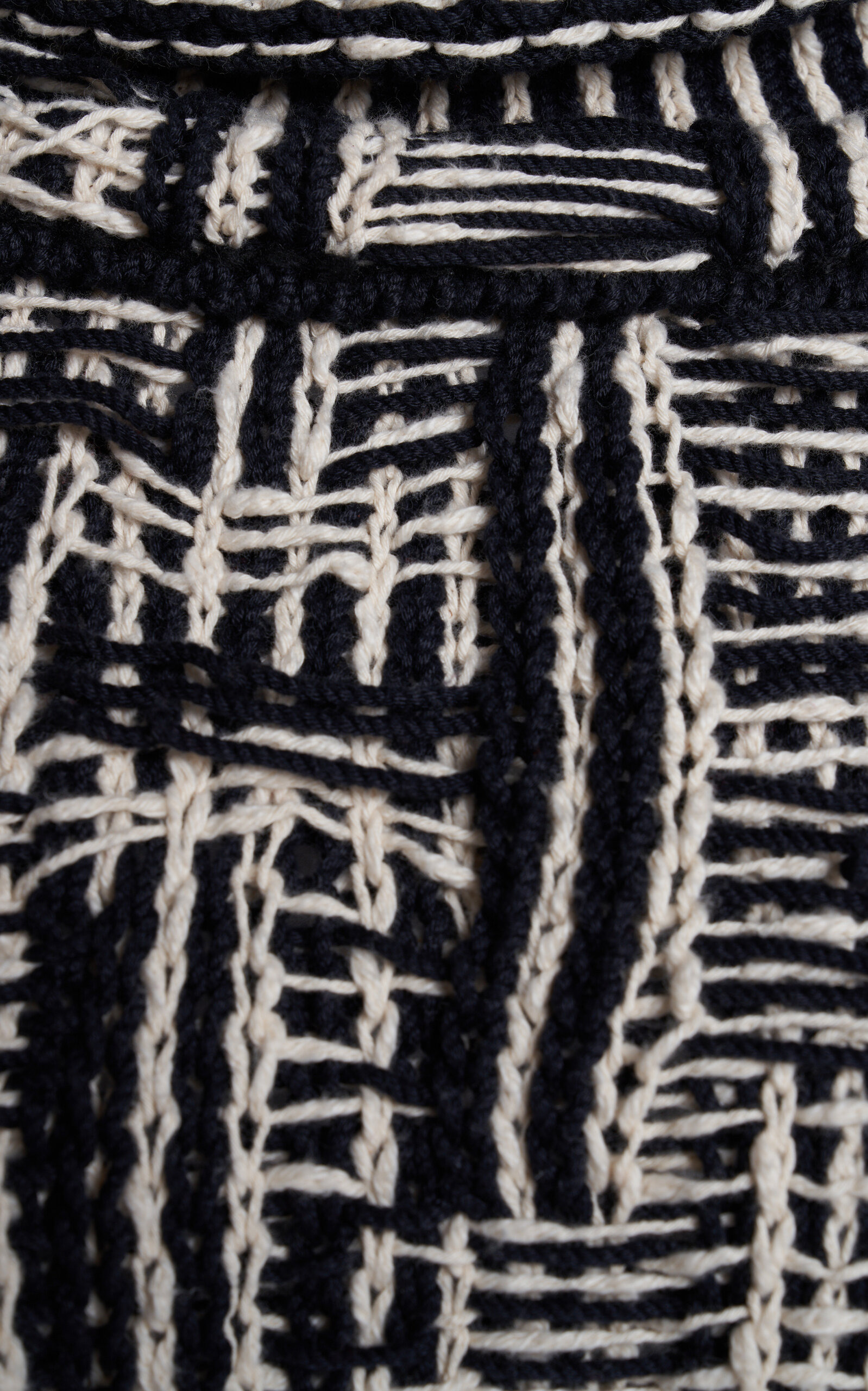 Cotton Intrecciato-Knit Sweater black/white - 5
