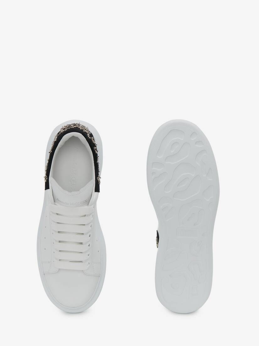 Men's Oversized Sneaker in White/black/silver - 4