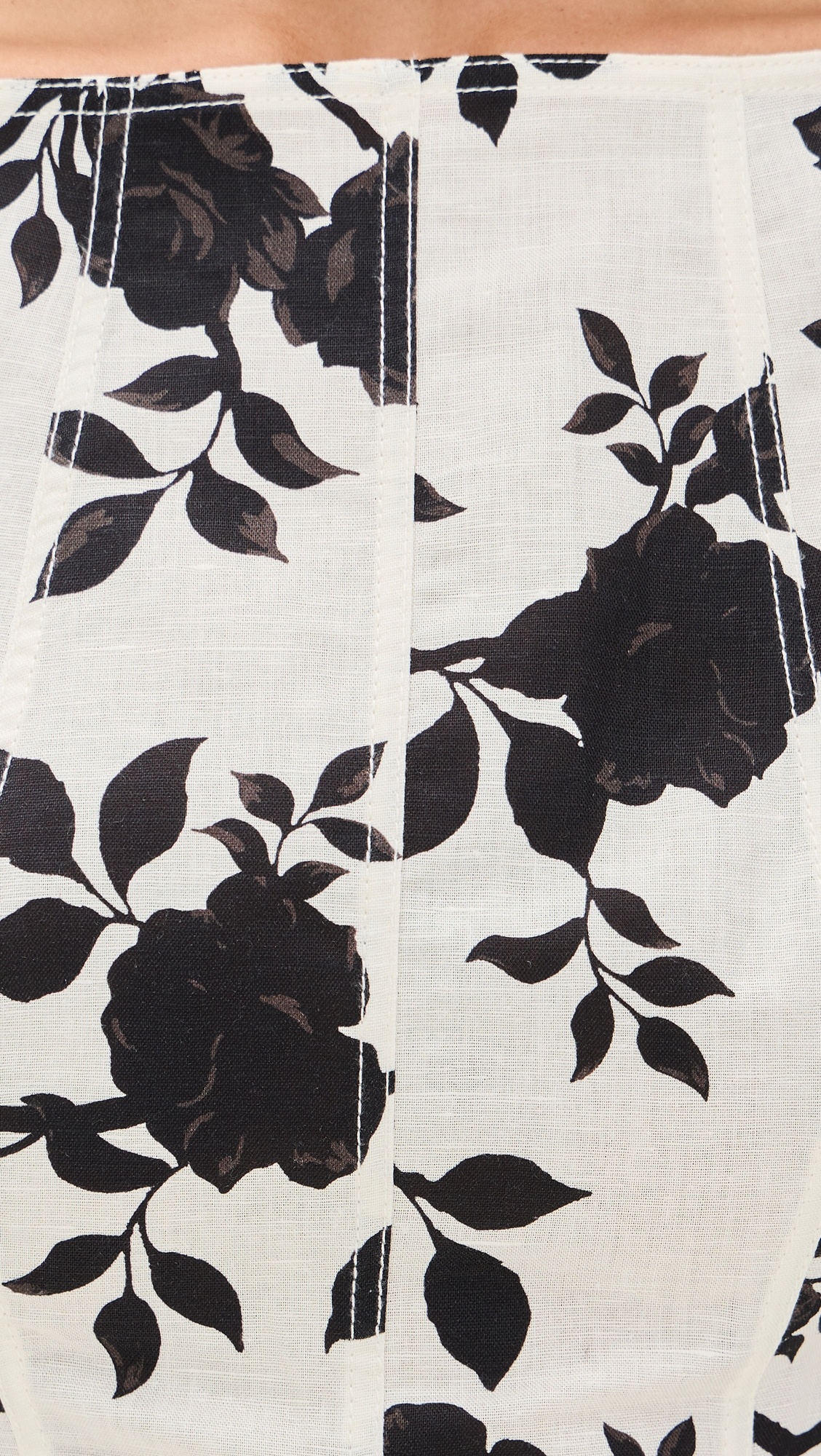 Floral Print Linen Mini Dress - 5
