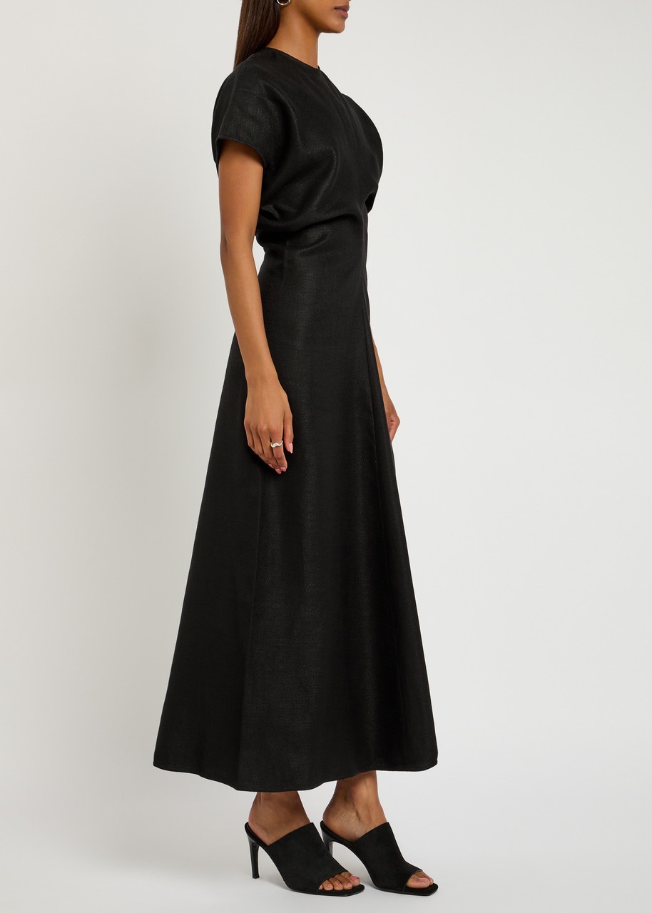 Toteme Slouched Waist Woven Midi Dress - 2