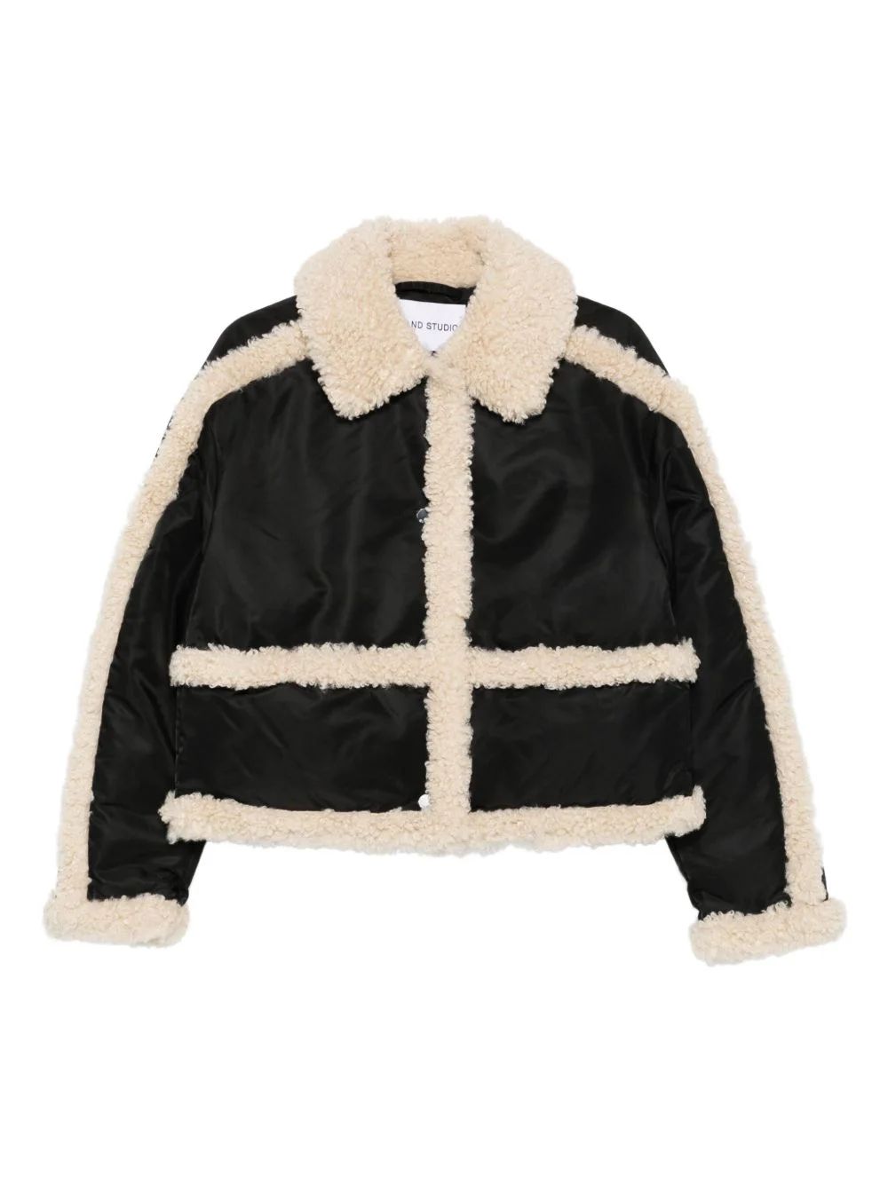 faux shearling-trim jacket - 1