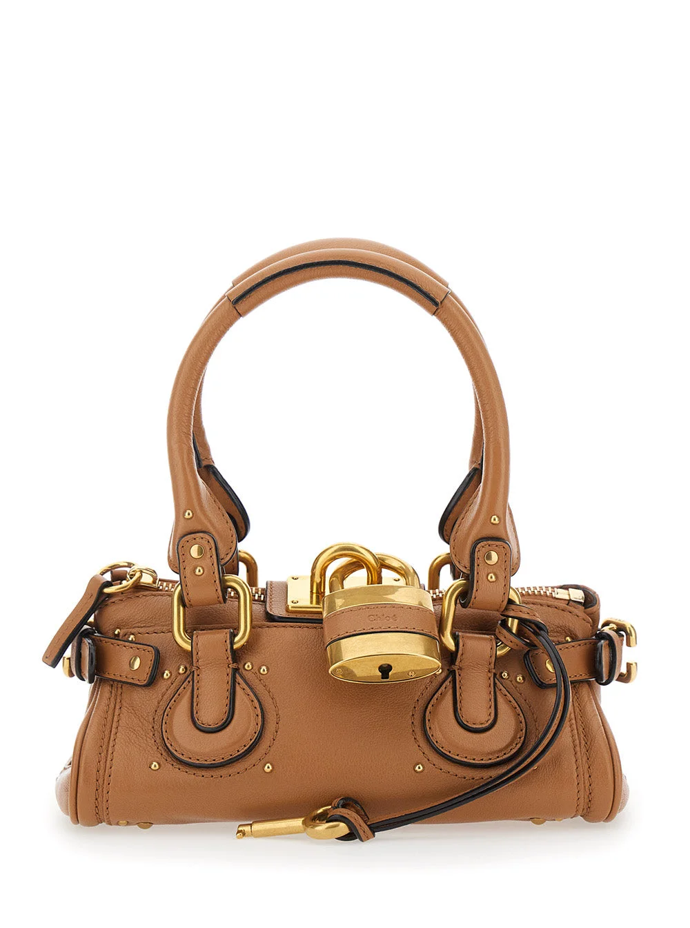 Chloé Women 'Paddington' Brown Handbag With Two Top Handles And Padlock On The Front In Leather Woma - 1