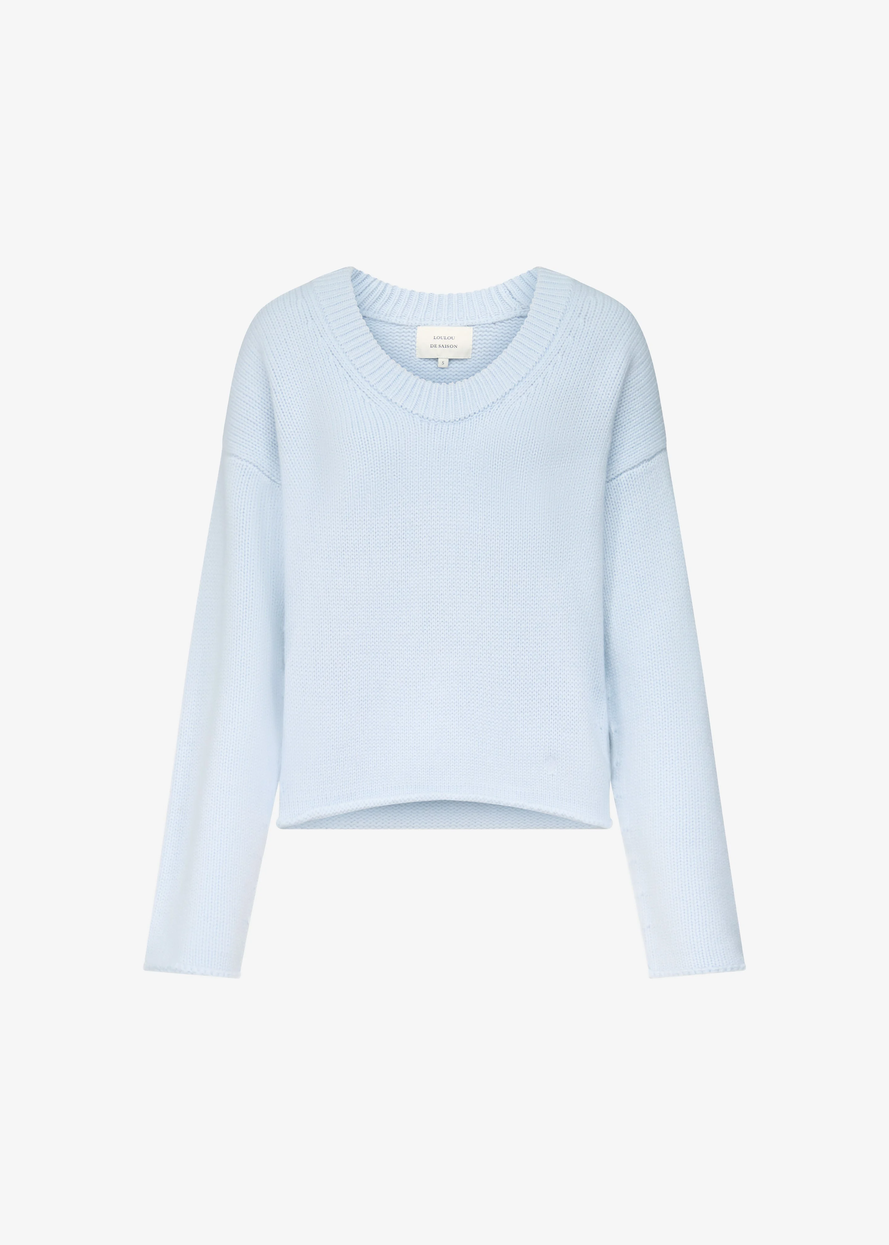 Loulou de Saison Derry Lds U-Neck Sweater - Light Blue - 1