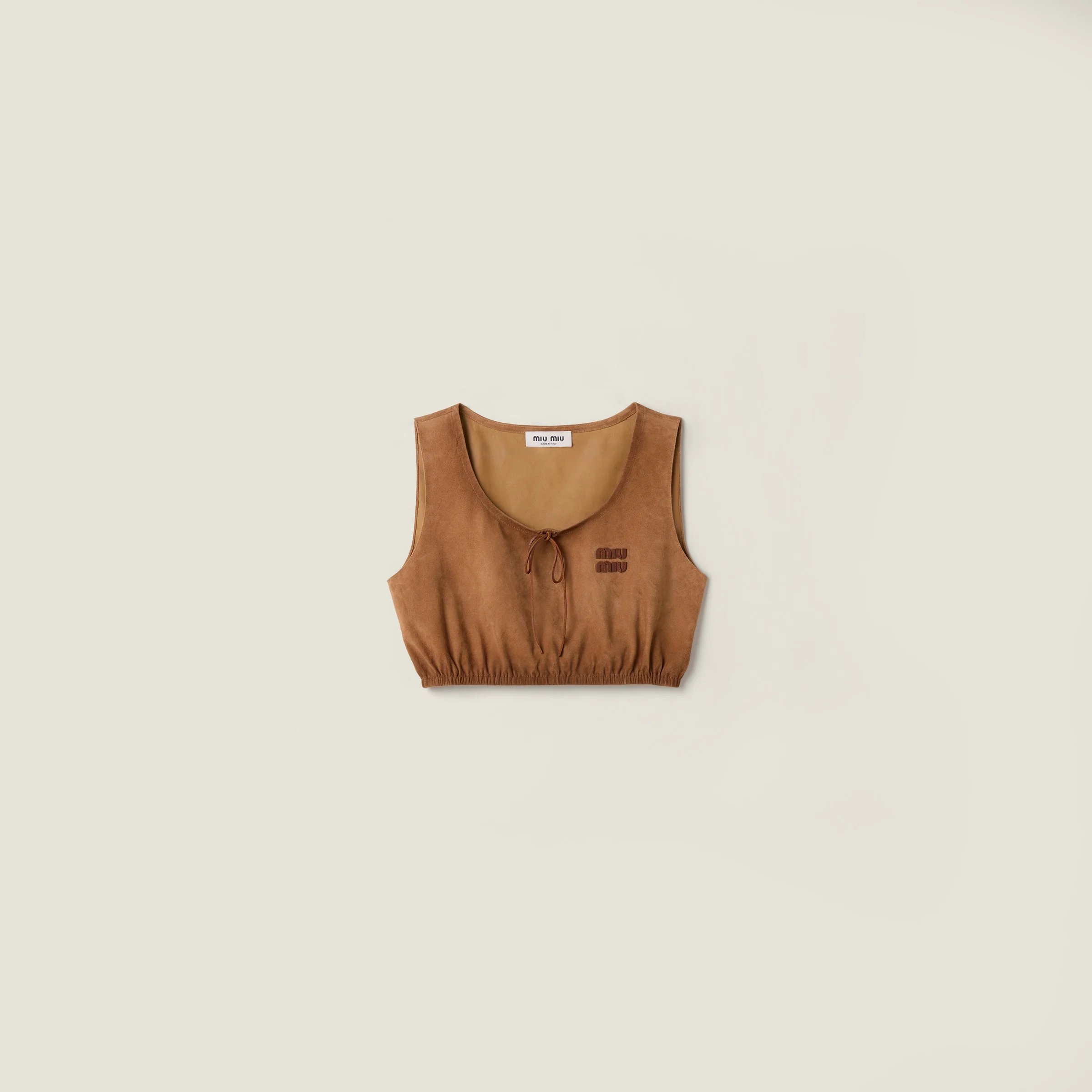 Waxed suede crop top - 1