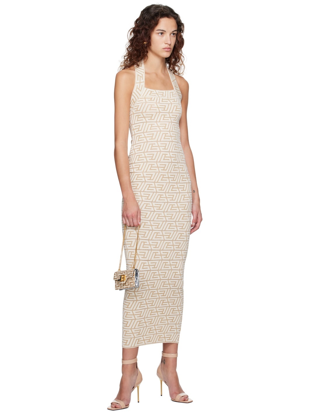 Off-White Monogrammed Maxi Dress - 4