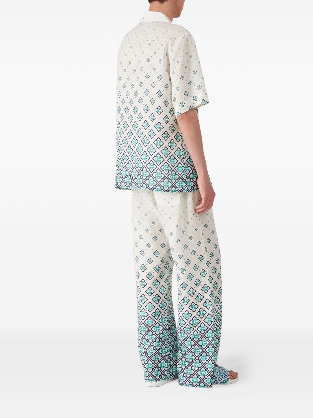 jacquard gradient silk trousers - 2