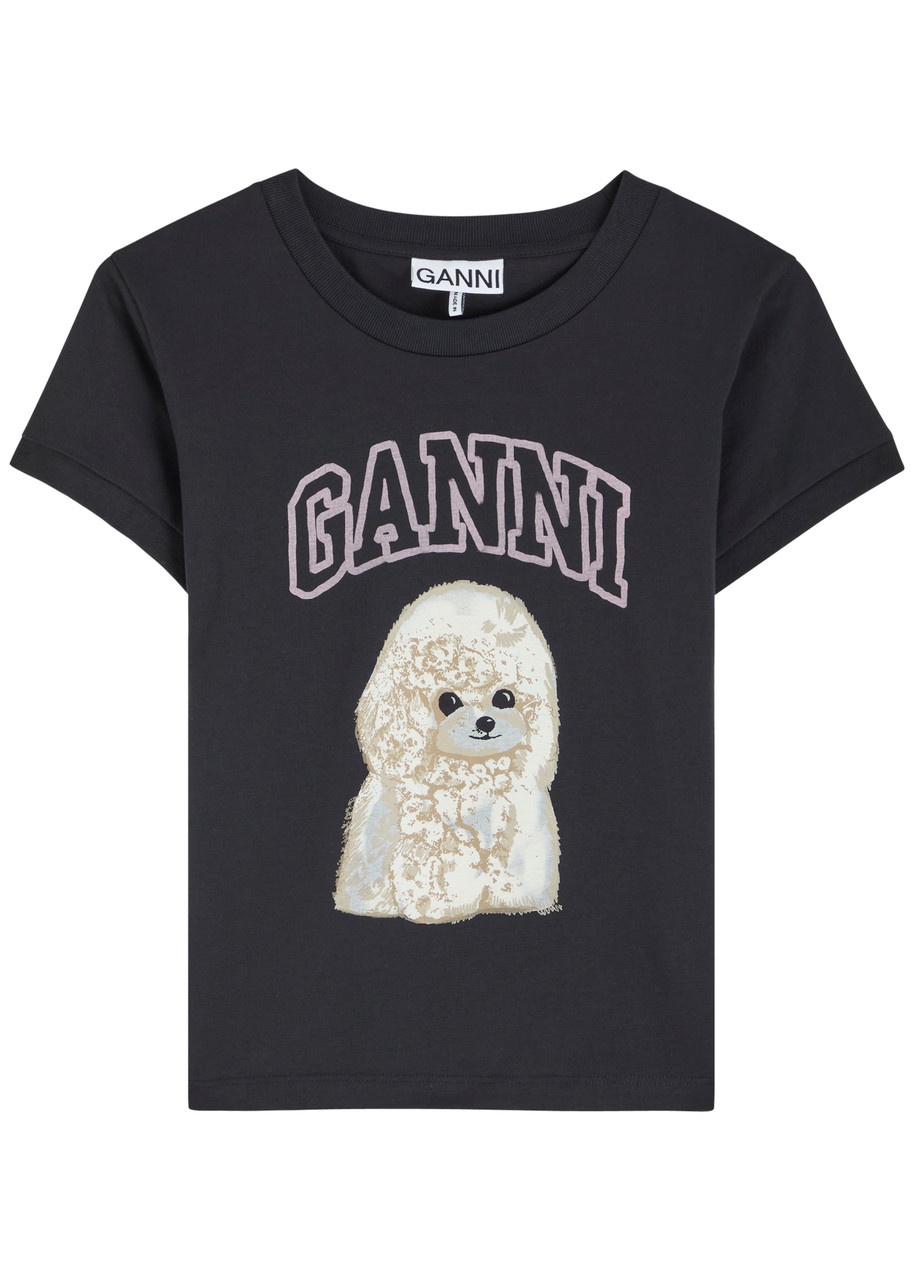 Ganni Printed Cotton T-shirt - 1