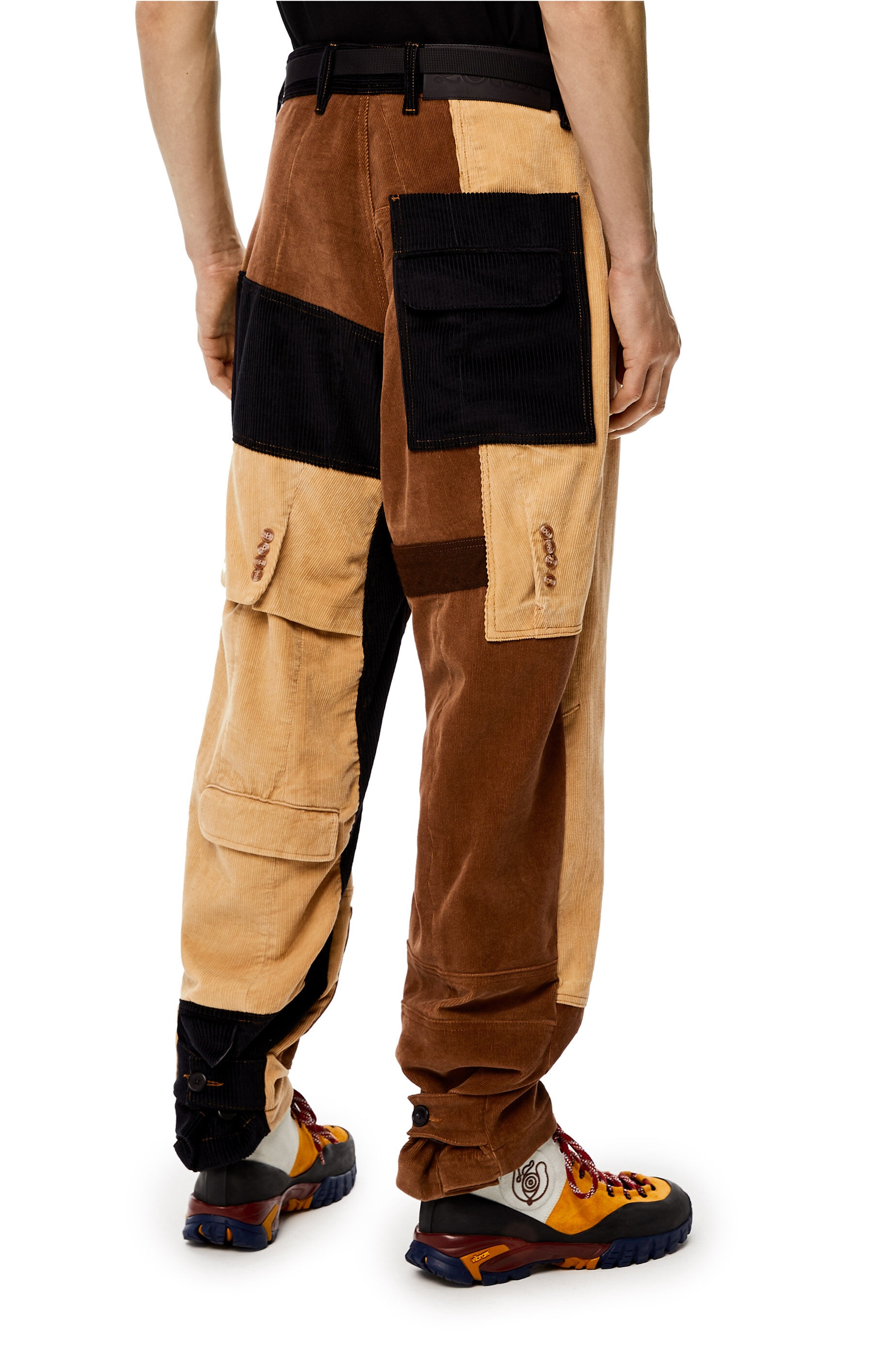 Upcycled patch trousers in cotton - 4