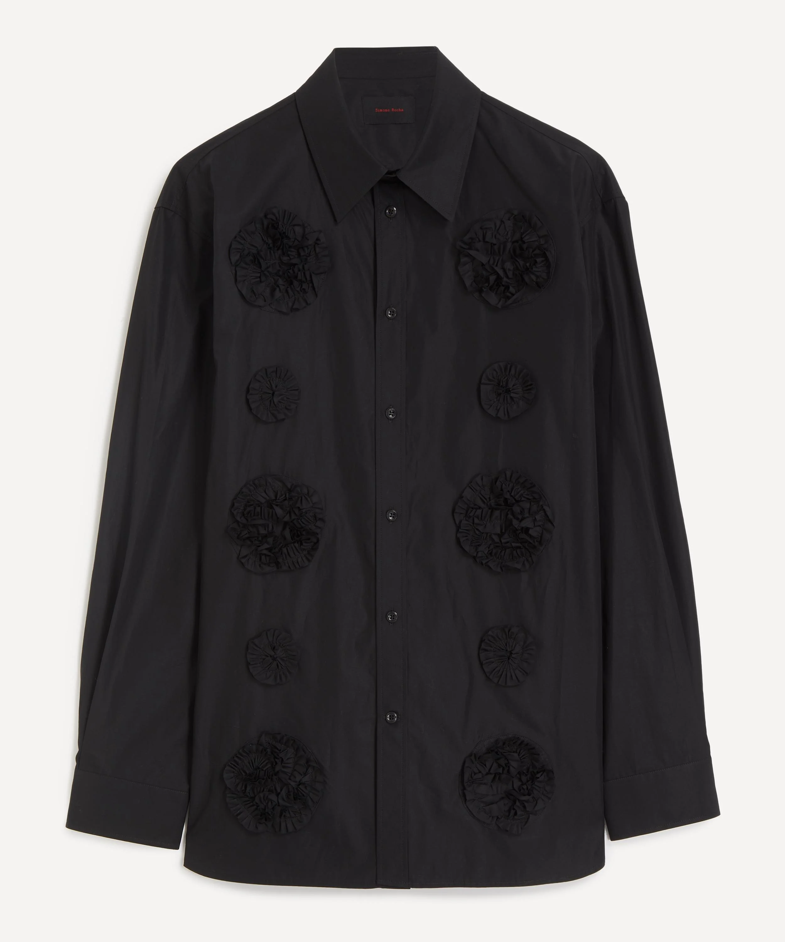 Black Frill Flower Easy Shirt - 1