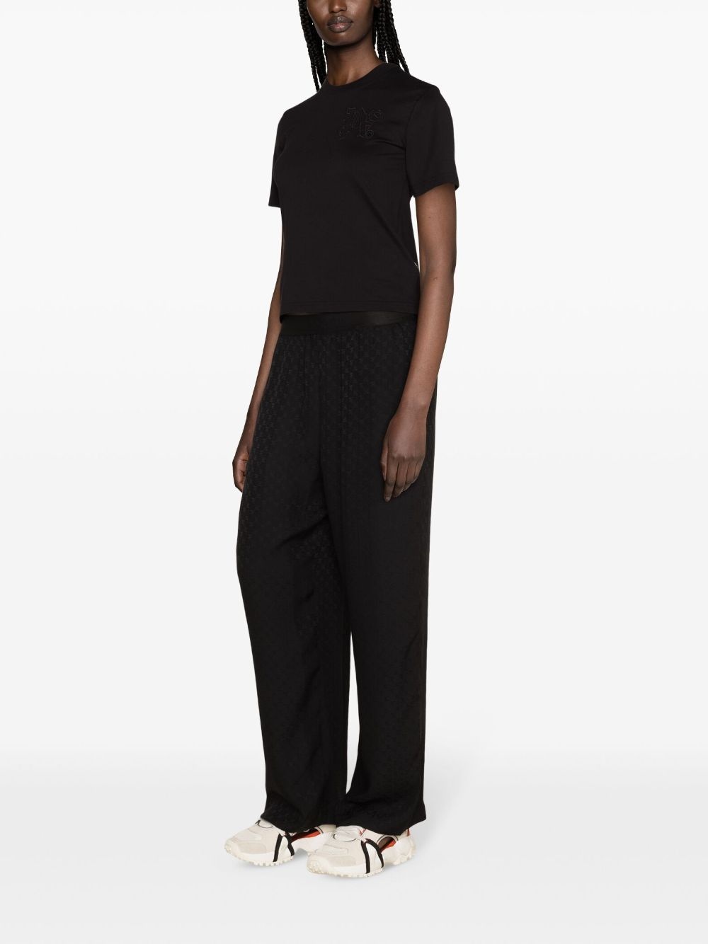 logo-embroidered cotton T-shirt - 3