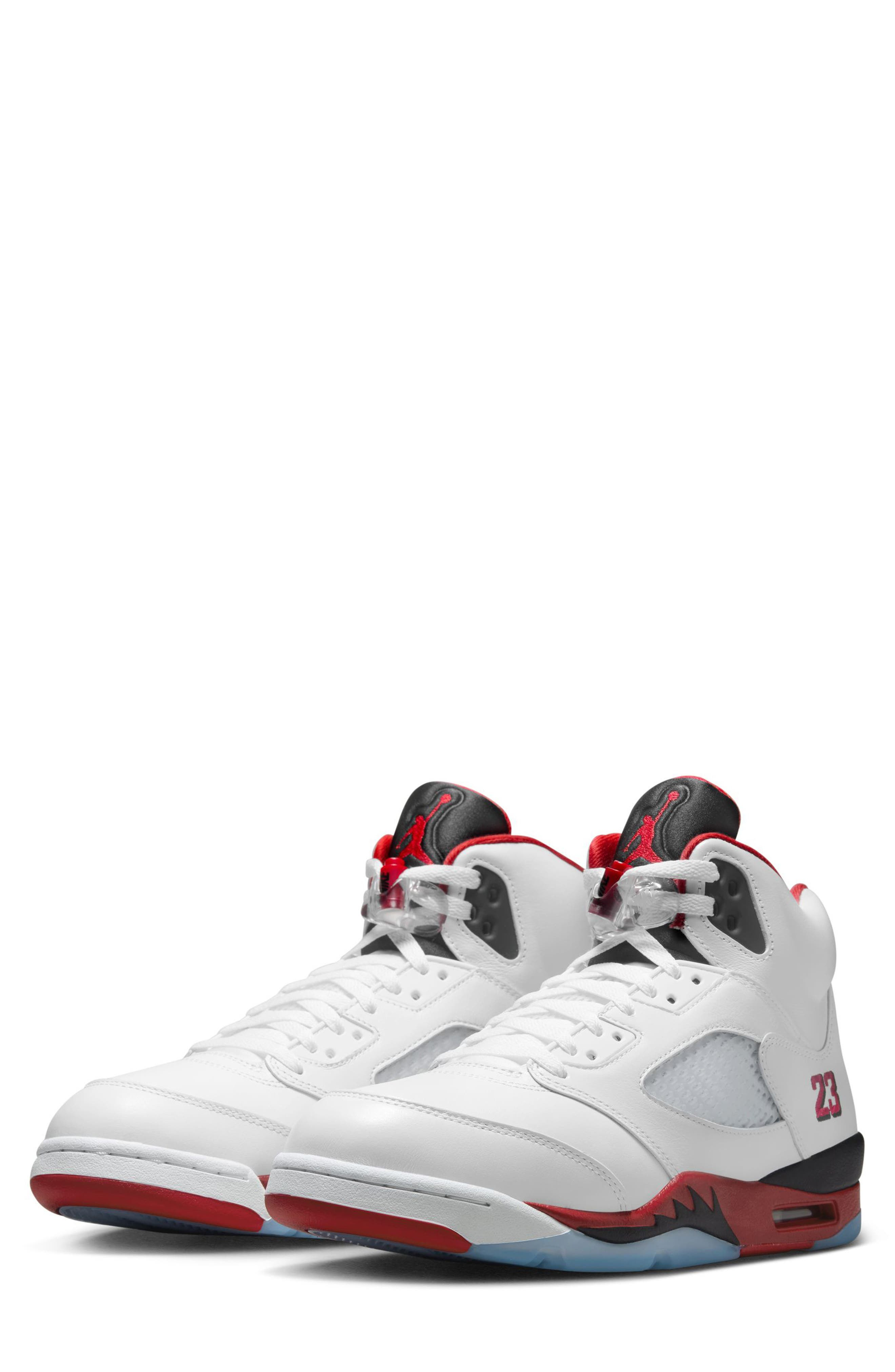Air Jordan 5 Retro OG Sneaker in White/Fire Red/Black at Nordstrom - 1