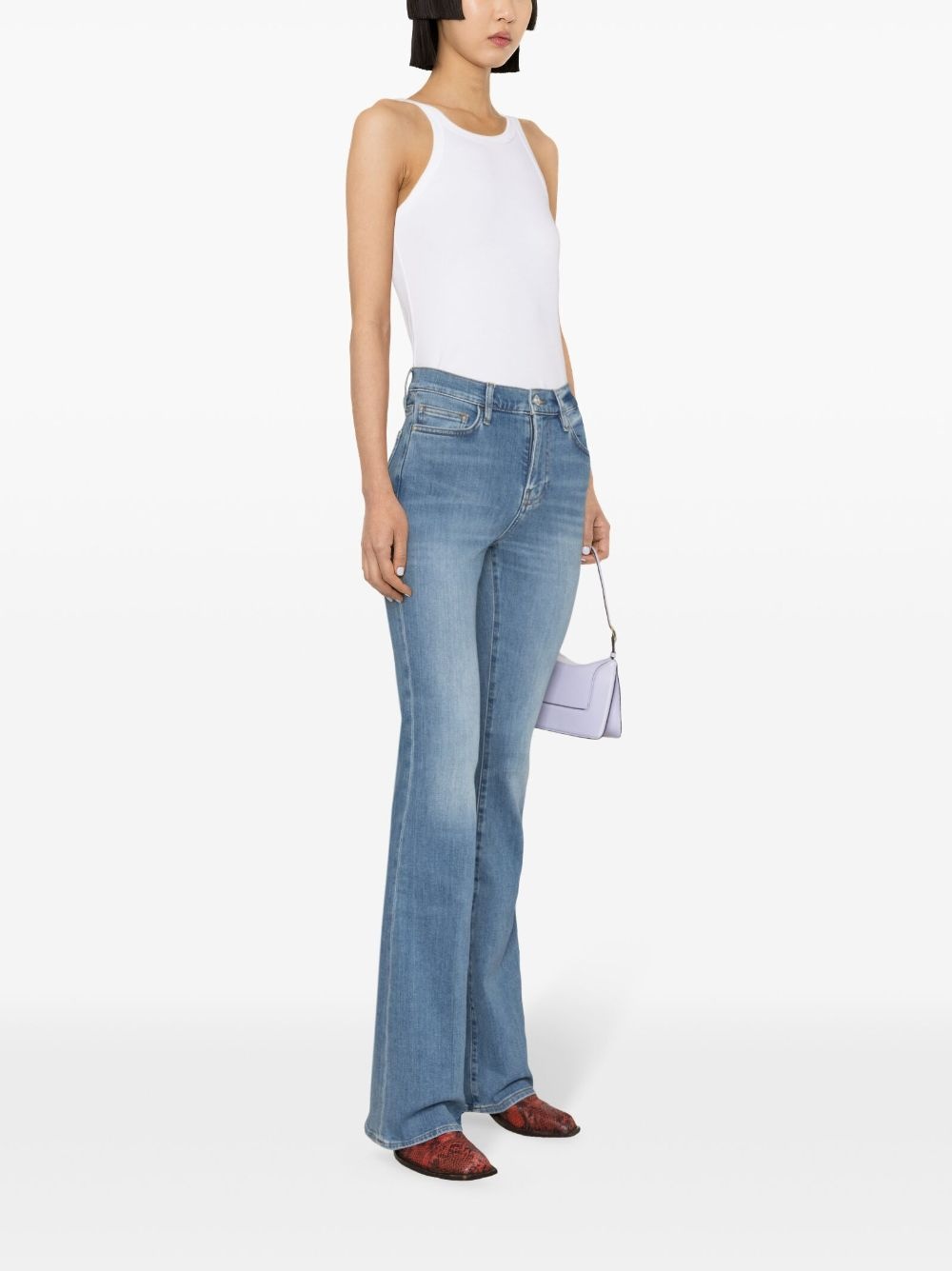 Le High Flare cotton-blend jeans - 4