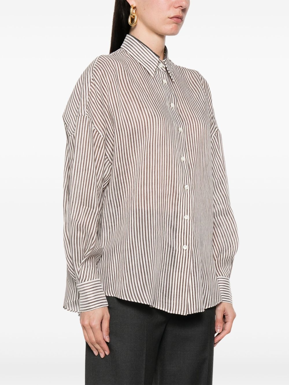 striped organza shirt - 3