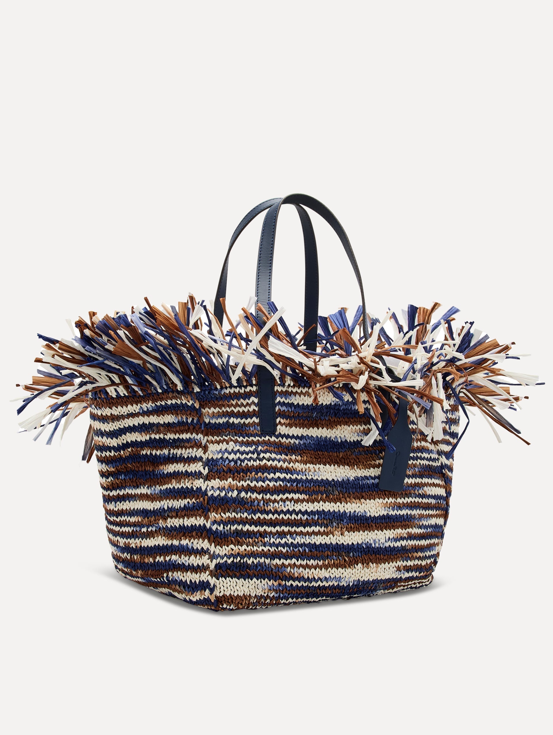 MEDIUM RAFFIA CROCHET SQUARE TOTE - 3