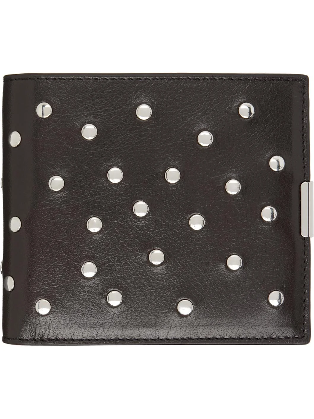 Brown Soft Tab Studs Dots Bifold Wallet - 1