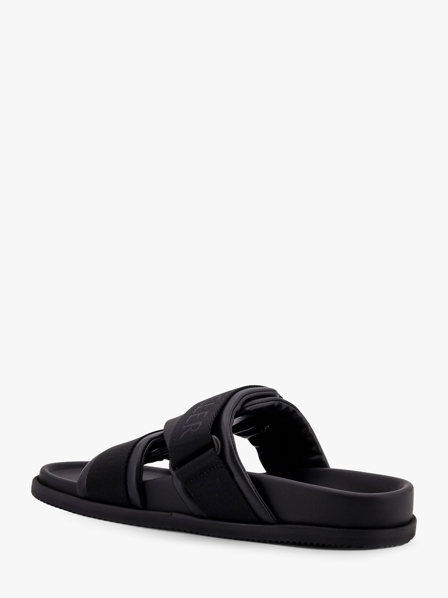 Moncler Women Mon Summer Leather Sandals With Nylon Details - 3