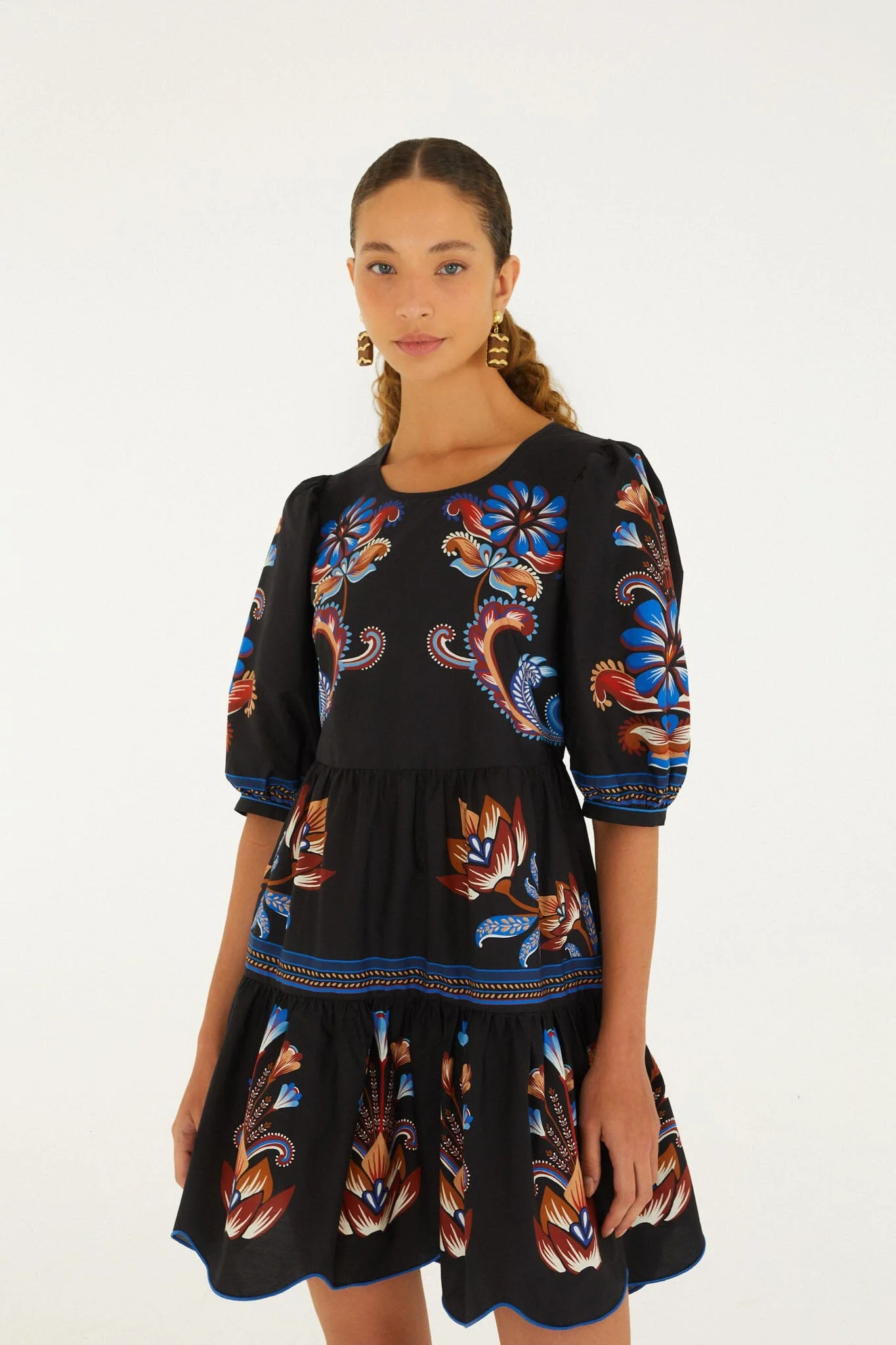 Energy Floral Ruffled Hem Mini Dress - 1