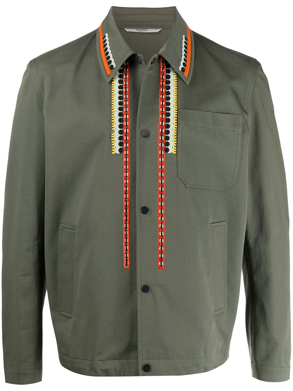 embroidered shirt jacket - 1