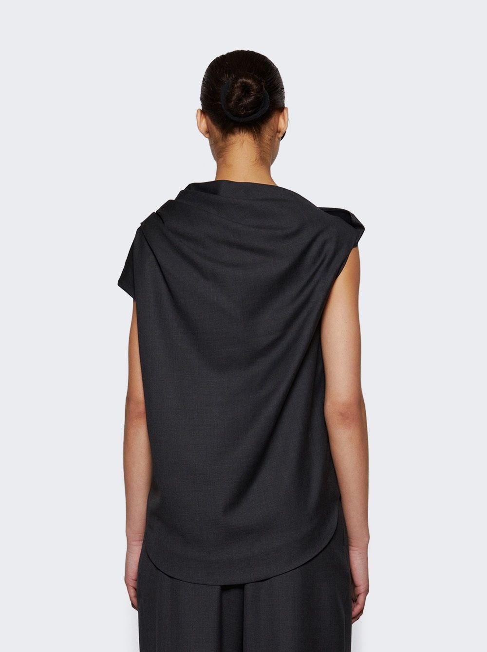 Lyra Draped Sleeveless Blouse Black Melange - 5