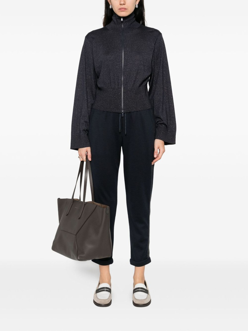 Brunello Cucinelli lurex-detail zip-up blouse outlook