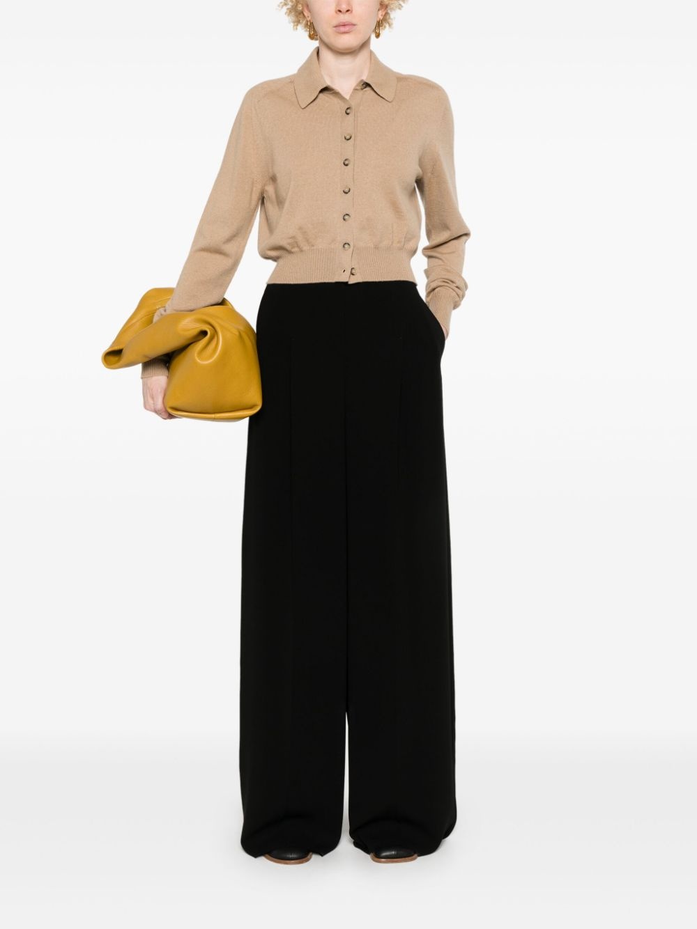 detachable-collar wool cardigan - 2