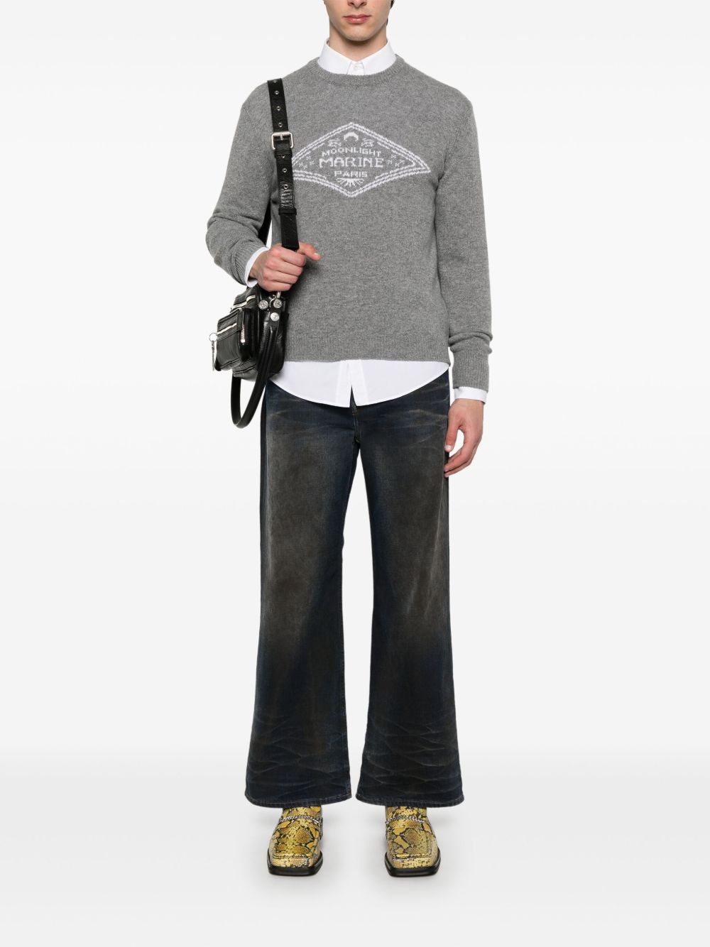 logo-intarsia knit sweater - 2