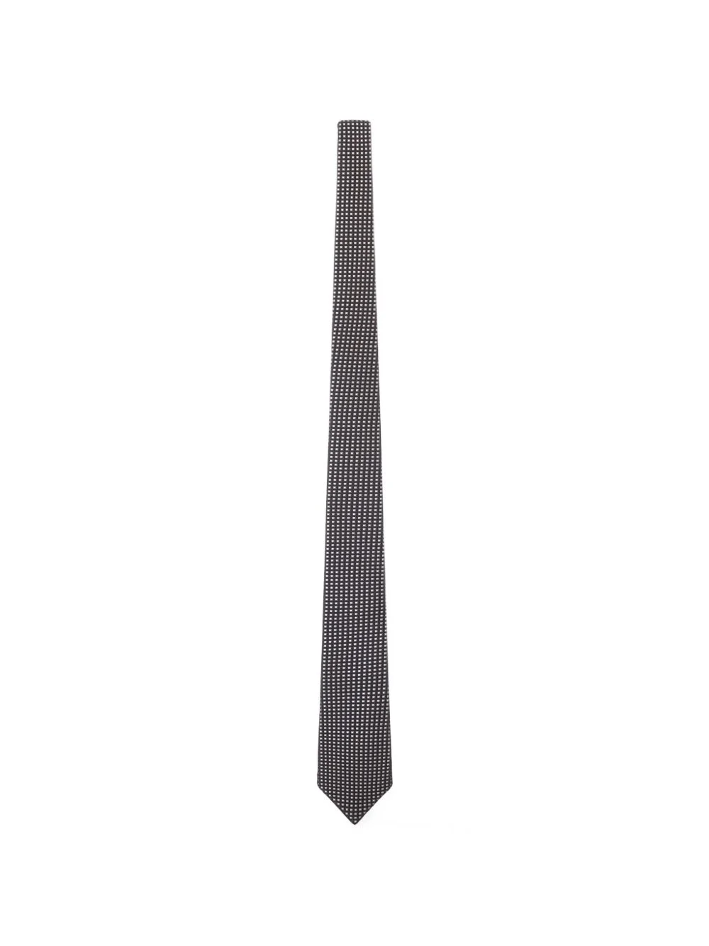 geometric-pattern silk tie - 1