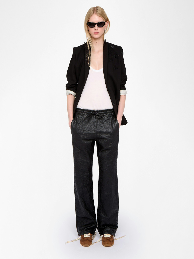 Zadig & Voltaire Pocha Crinkled Leather Trousers outlook