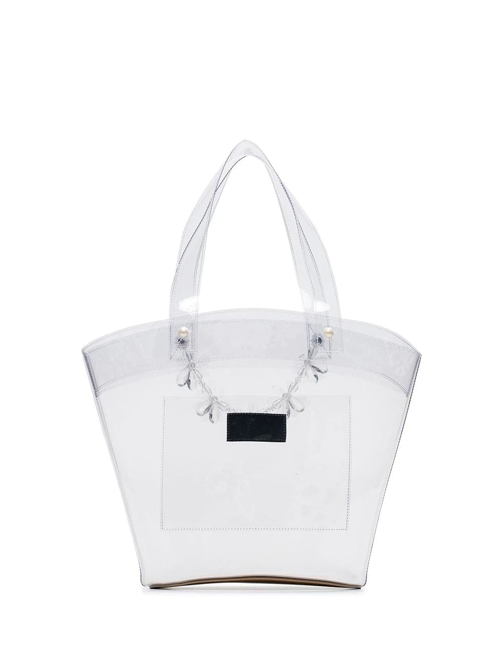 transparent beaded PVC tote bag - 3