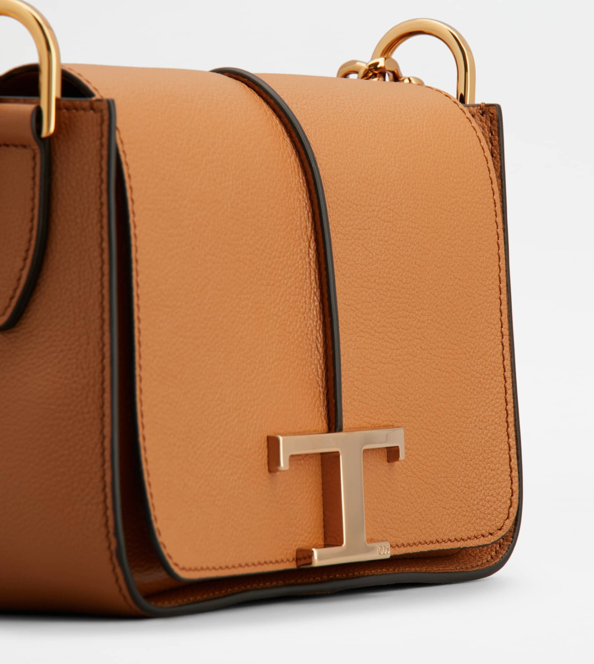 T TIMELESS CROSSBODY BAG IN LEATHER MINI - BROWN - 5