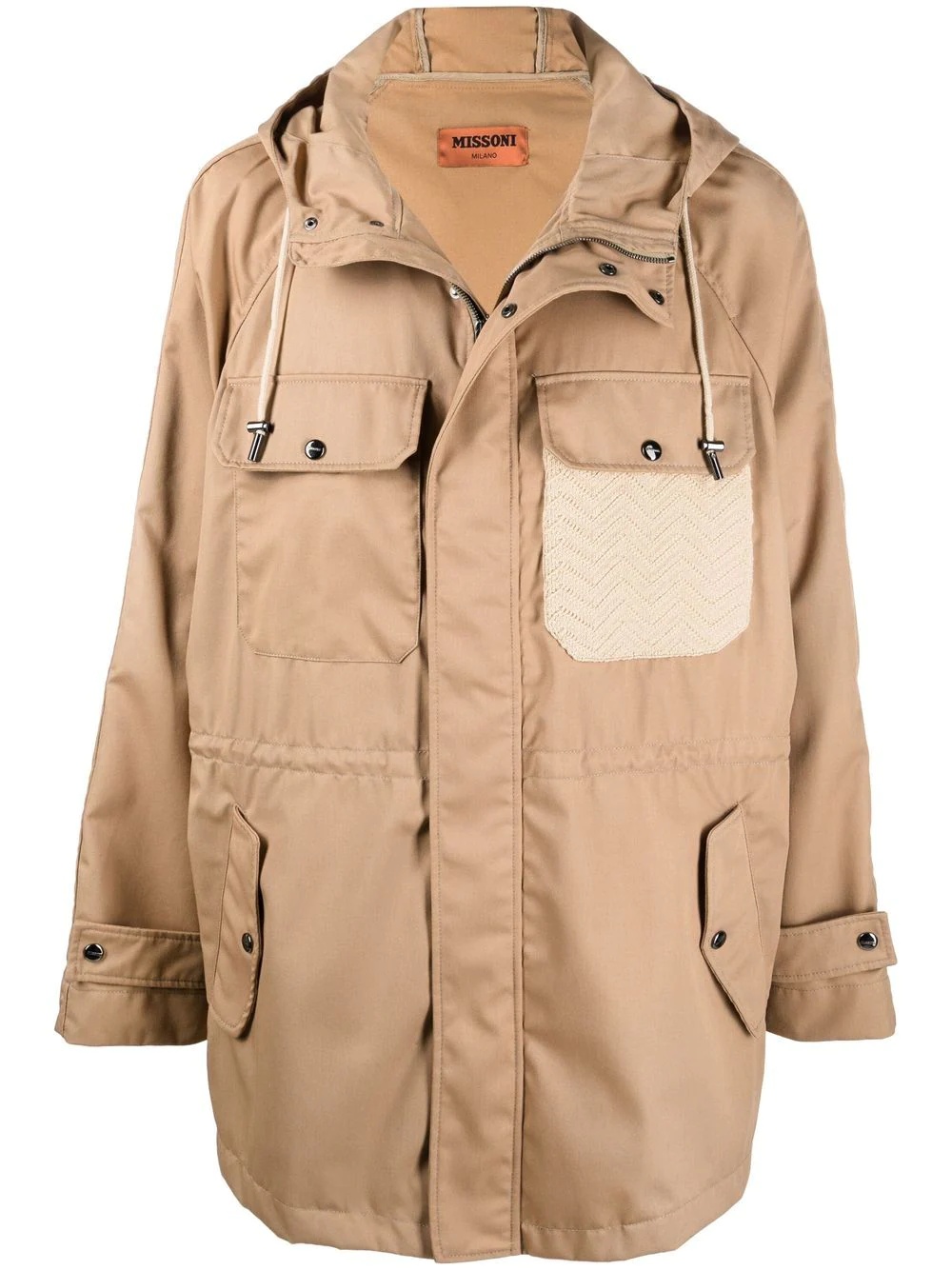 hooded short-length parka - 1