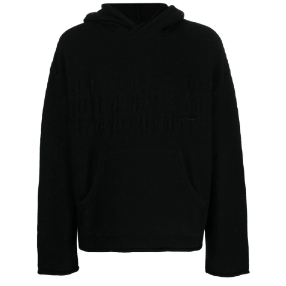 MM6 Maison Margiela BLACK WOOL BLEND LOGO HOODIE | miinto