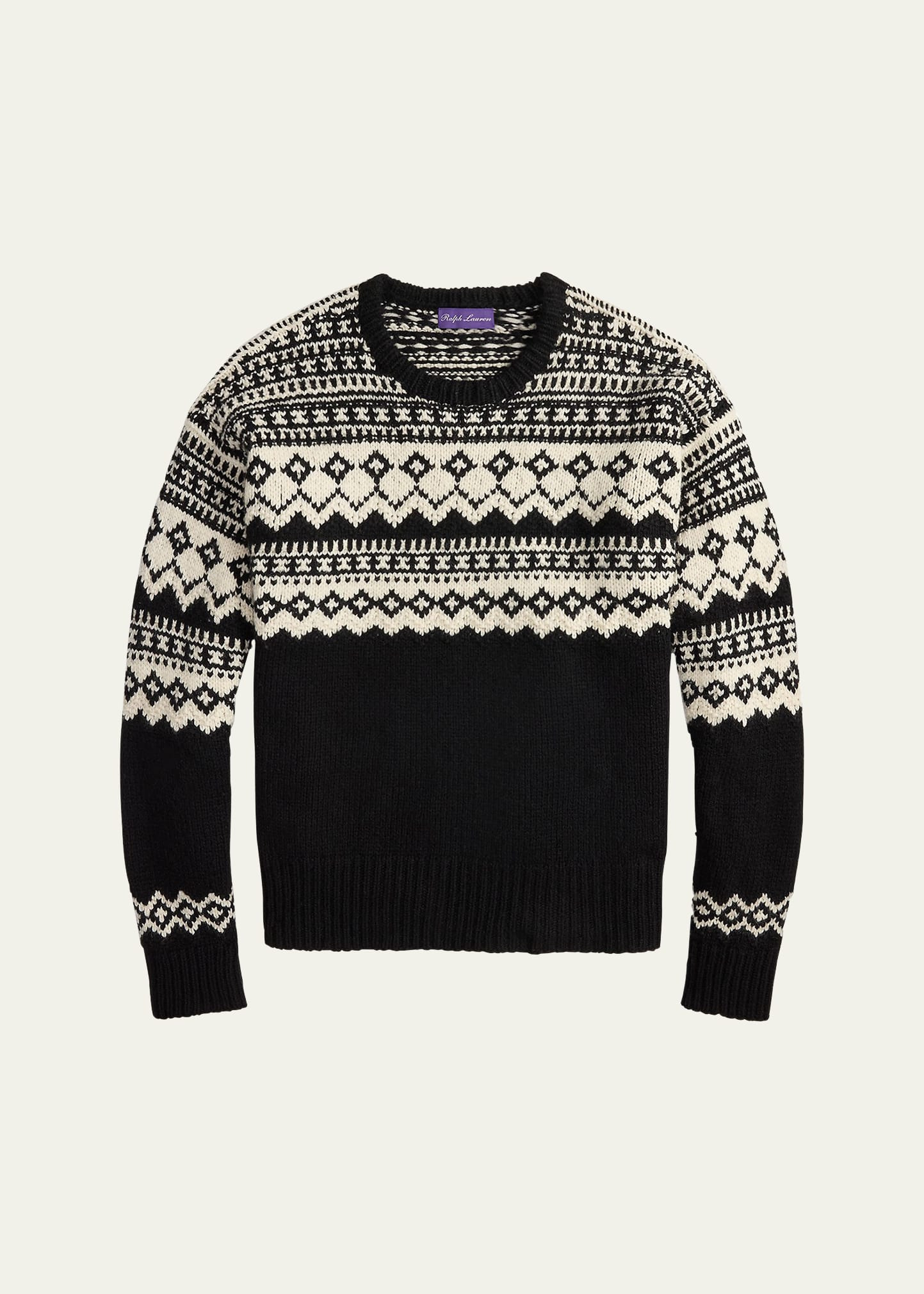Men's Cashmere Fair Isle Intarsia Crewneck Sweater - 1