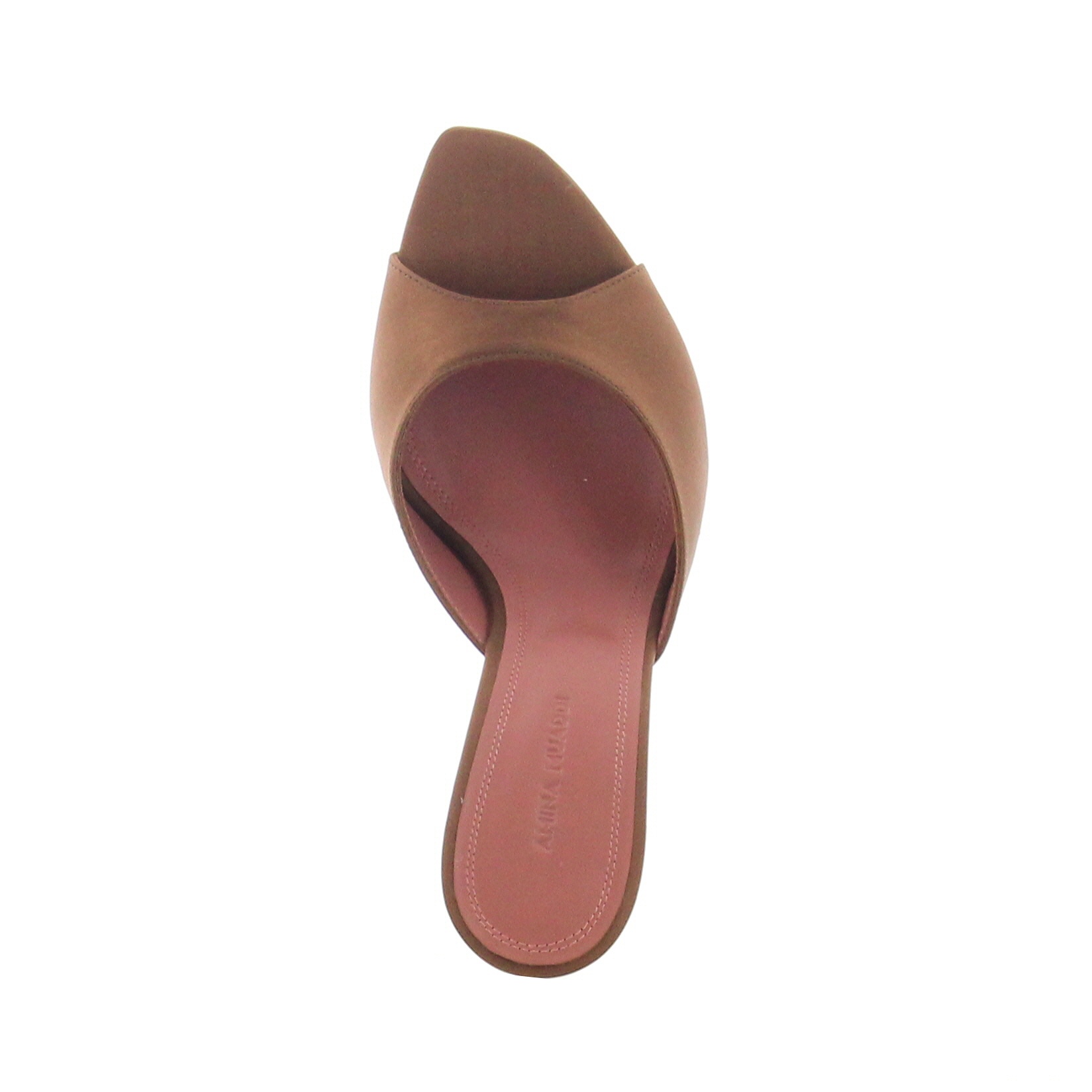 Amina Muaddi – Alexa Slipper – Satin Mocha - 4