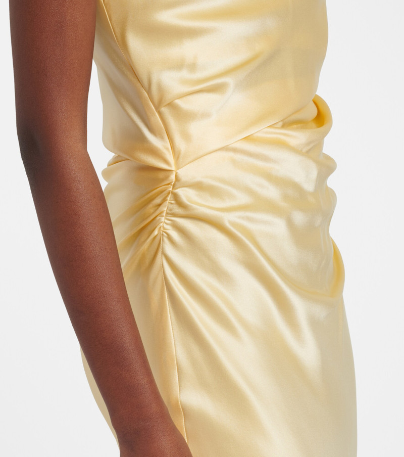 Draped silk satin gown 5