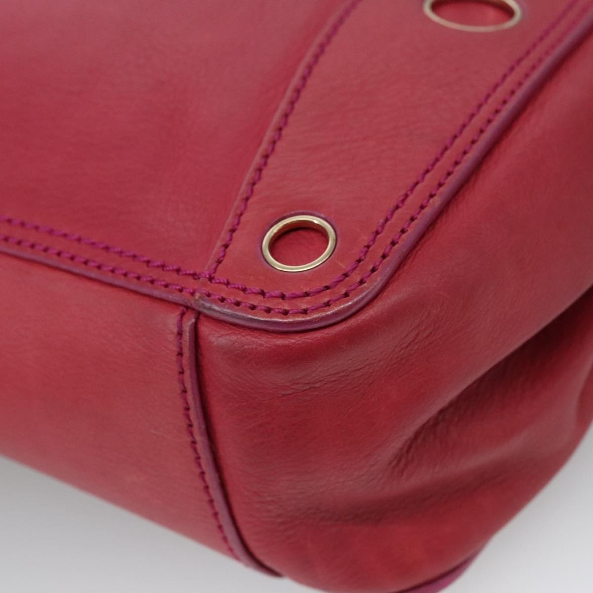CELINE Shoulder Bag Leather Pink Gold - 15