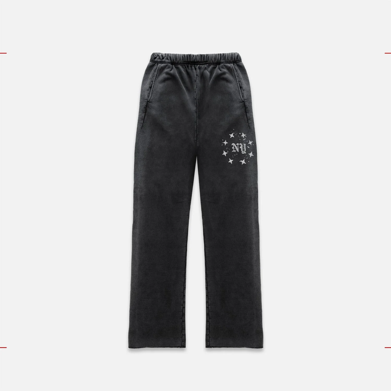 NY Paint Splatter Washed Grey Sweat Pant - 1