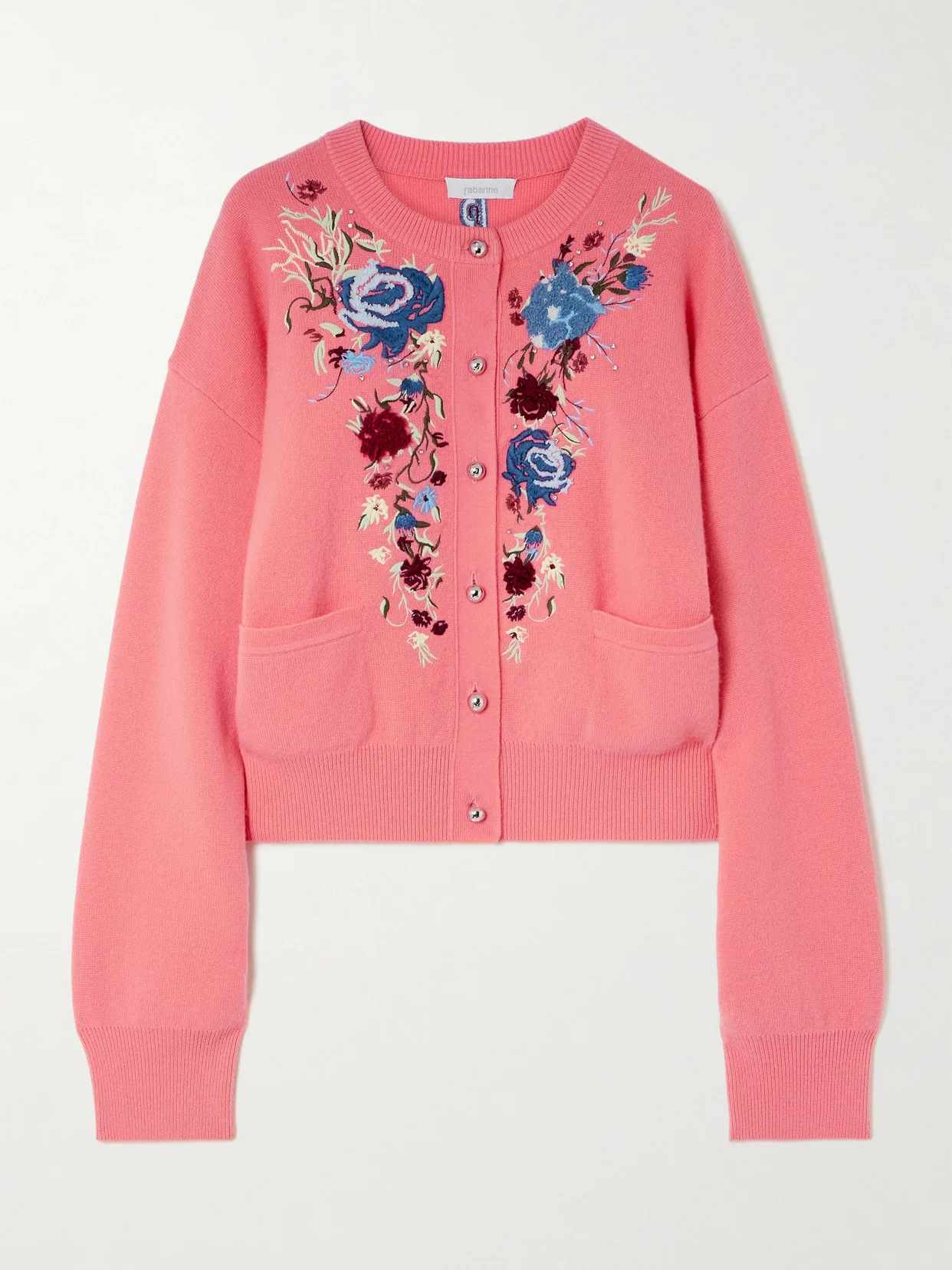 Embroidered Crystal-embellished Wool And Cashmere-blend Cardigan - 1
