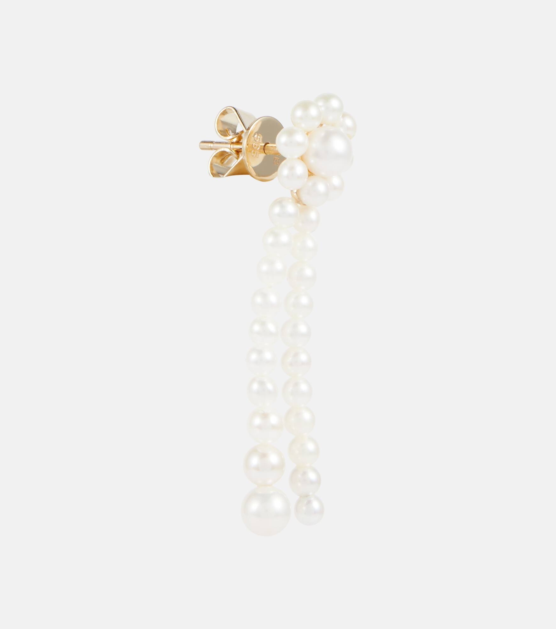 Promenade de Fleur 14kt gold earrings with freshwater pearls - 4