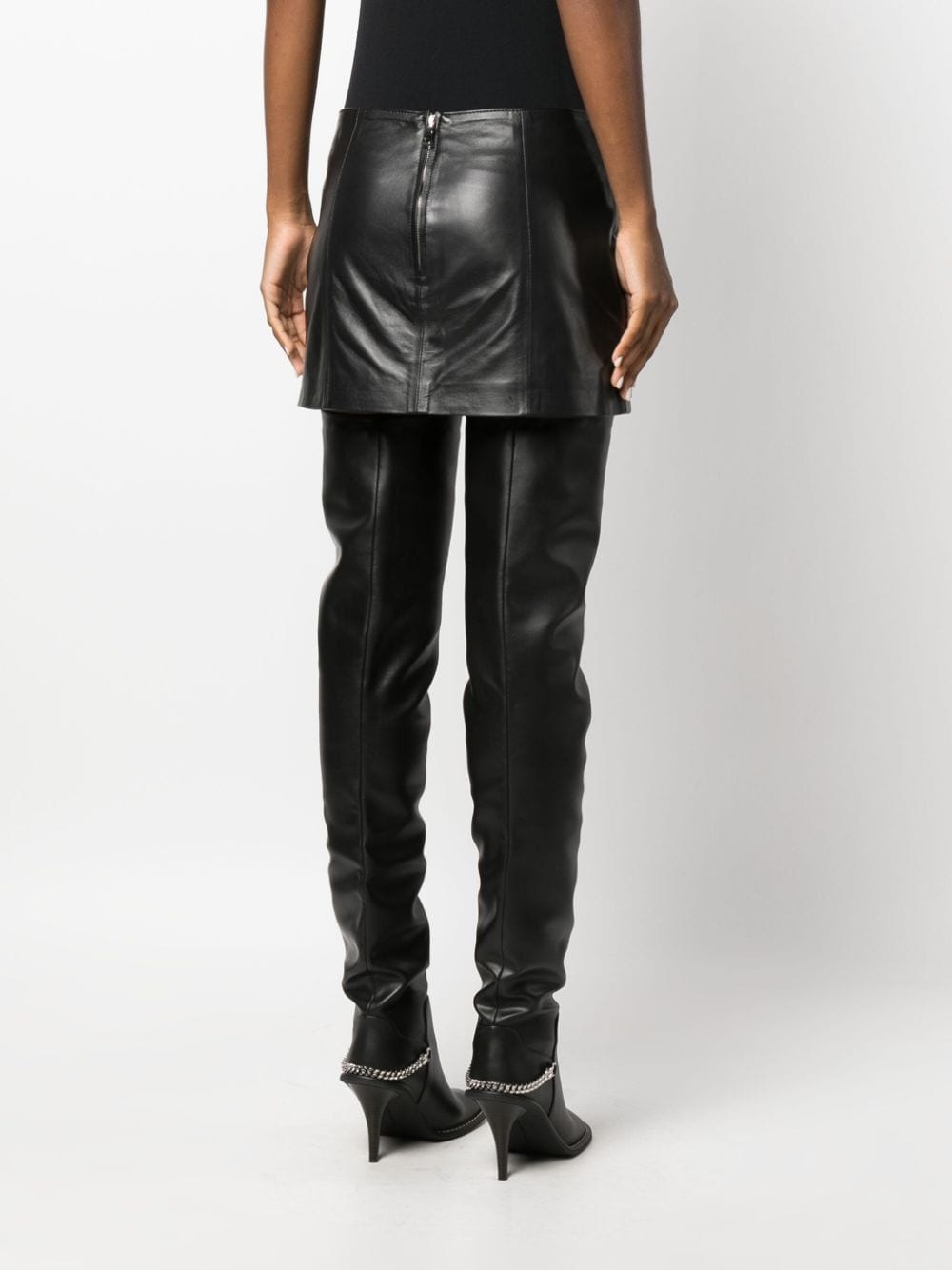 belted leather miniskirt - 4