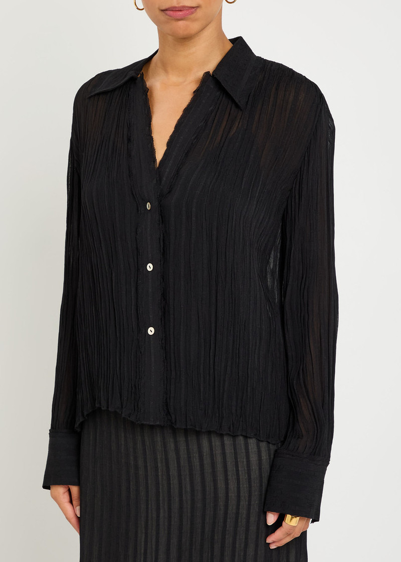 Vince Vince Striped Plissé Chiffon Shirt outlook