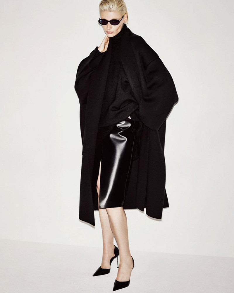 TOM FORD BONDED NAPPA LEATHER WRAP SKIRT outlook